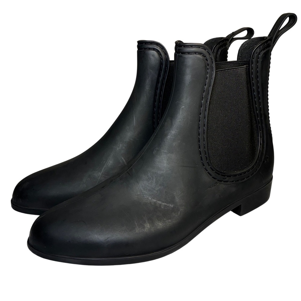 Jeffrey Campbell Havana Last Rain Boots Black Chelsea style‎ waterproof size 8